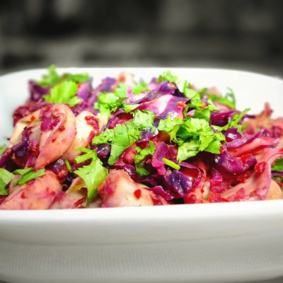 Spinach Tortellini with Apple Cabbage